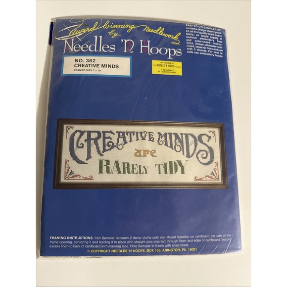 Destash Needle Craft Cross Stitch Lot Opened Packages Hoop Floss Patterns Box B - Picture 8 of 9